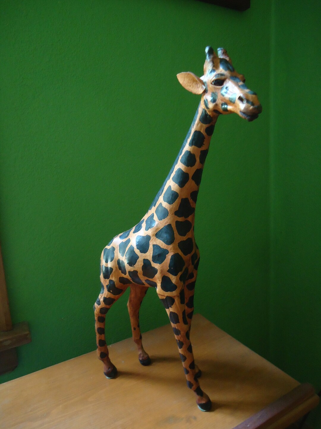Vintage Giraffe Statue Vintage Giraffe Sculpture Leather Etsy