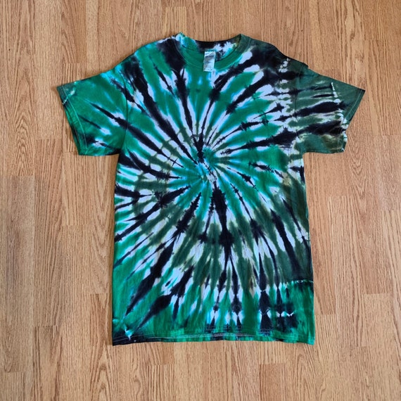 Green and Black custom Tie Dye Spiral shirt Michigan state | Etsy