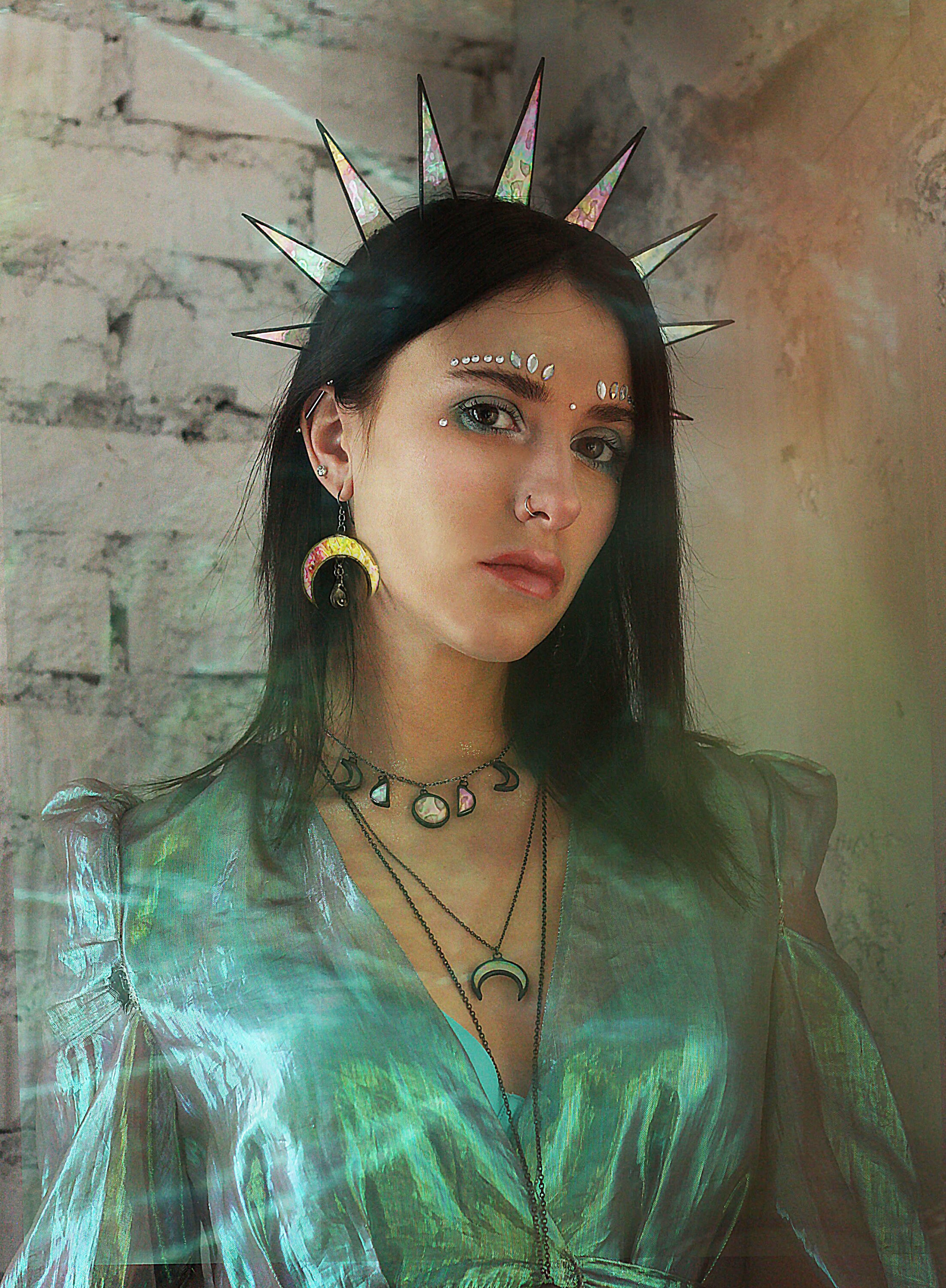 Waxing moon celestial necklace moon necklace moon phase Etsy