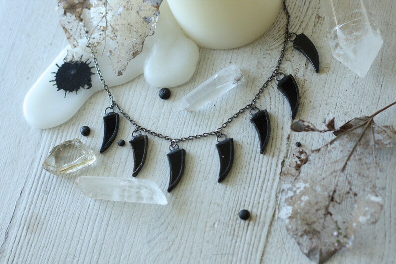 witchy choker Gothic choker goth choker Wicca witch choker witchy jewelry Fang necklace Wiccan Jewelry black jewelry grunge choker