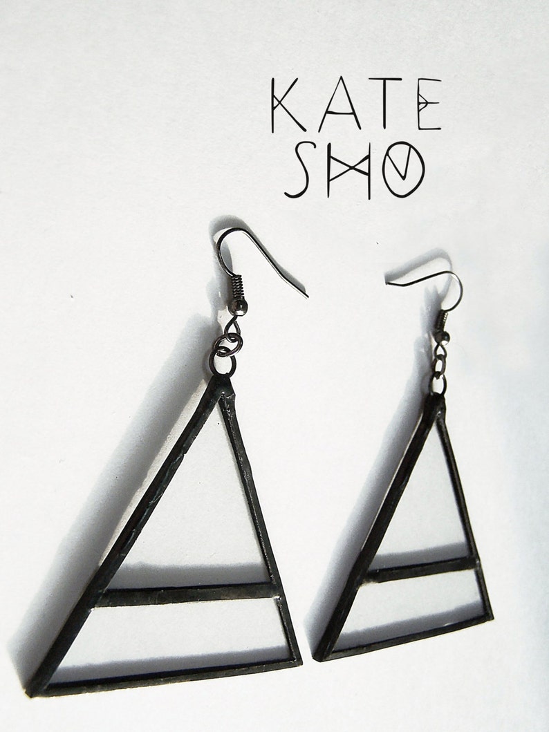 Thirty seconds to mars jewelry Symbol air earrings Geometric earrings minimalist triangle earrings Minimal earrings triad earrings