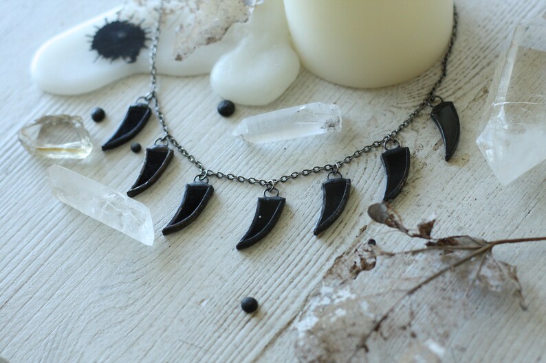 witchy choker Gothic choker goth choker Wicca witch choker witchy jewelry Fang necklace Wiccan Jewelry black jewelry grunge choker