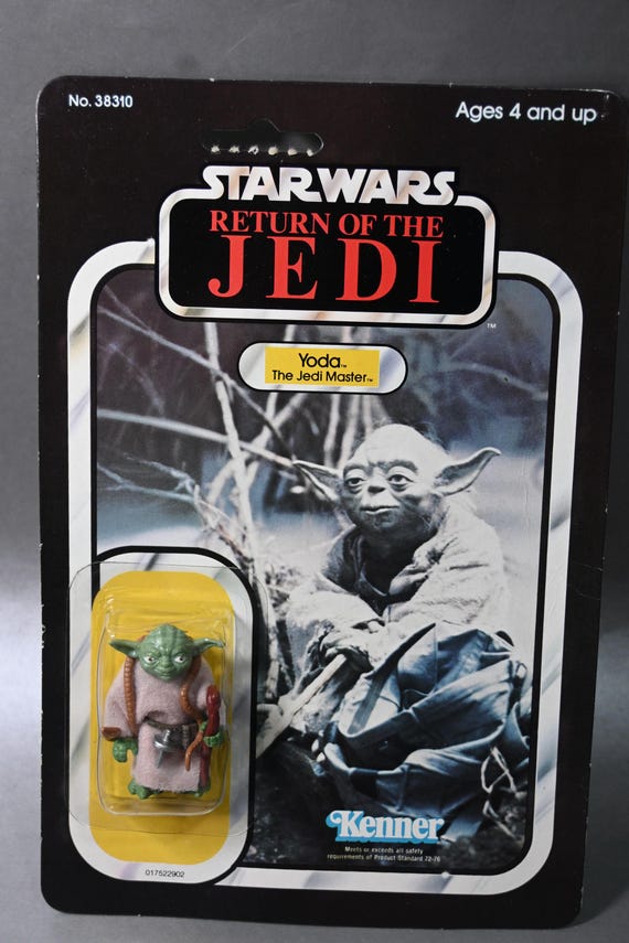 Vintage Star Wars Yoda With Brown Snake Action Figure on 65 Card