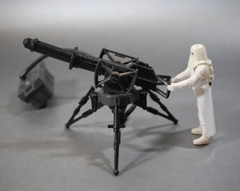 Vintage Star Wars Complete Tri-Pod Laser Cannon + Hoth Imperial Snowtrooper by Kenner