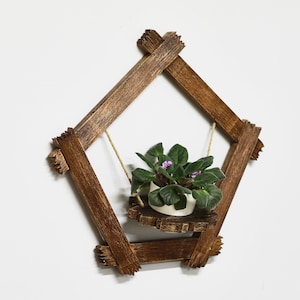 Holz wanddekor für Pflanzen Blumentopf Boho