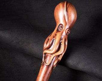 Octopus Walking Cane Handmade, męska laska do chodzenia, ręcznie rzeźbiona laska do chodzenia, damska laska do chodzenia, zabytkowa laska do chodzenia