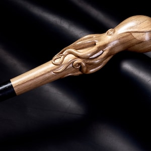Octopus Walking Cane,Carved Walking Cane,Wooden Walking Cane, elegant walking Custom Walking Cane,Handmade Wooden Stick,Womens Walking Cane