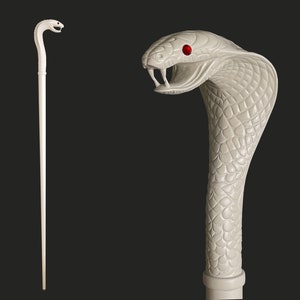 63 inches Snake Walking Stick Cobra,Hand Carved Walking Stick,Designers Wood Carved Handle,Comfortable walking cane for men women gift