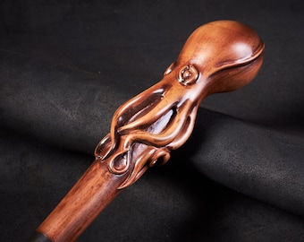 Octopus Walking Stick Cane Handmade Wooden Stick High Quality Unique