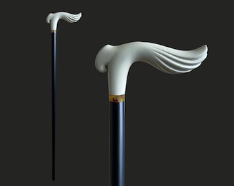 White Bird Cane Walking Stick Wood Wooden Cane Handcarved Carving Handmade  Walking Cane For Women and Men