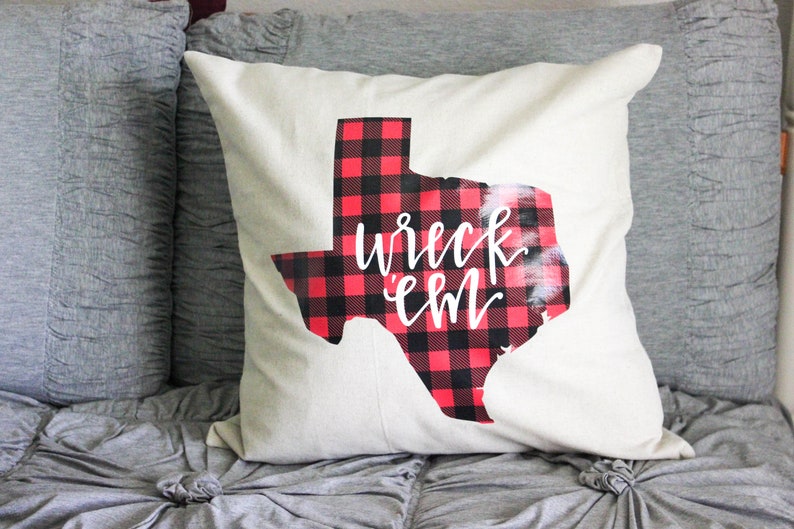 Wreck Em Pillow Case Texas Tech Case Decorative Etsy
