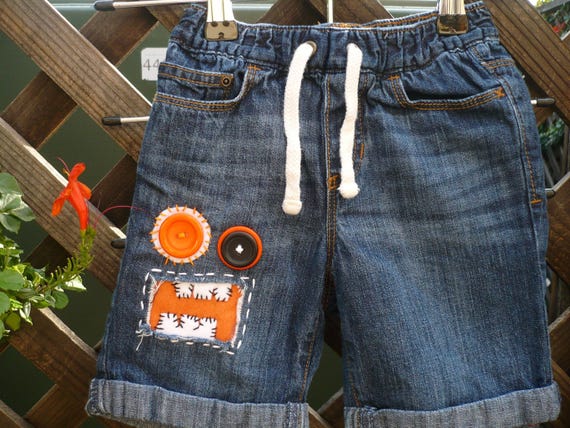 Kids Shorts 3T Monster Jeans By B Bright and Colorful | Etsy