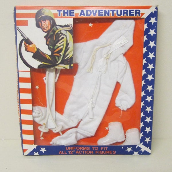 The Adventurer Clothes Pack NRFB GI Joe Doll White Ski Suit Set 70s Clothing 12 Inch Doll