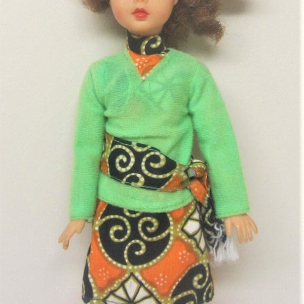 60s Handmade Tammy Doll Skirt & Blouse Outfit for Tammy and Tressy Skirt Set