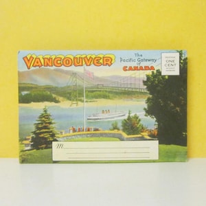 Pochette de cartes postales Vancouver Pacific Gateway des années 30 Coast Publishing Carnet de cartes postales Old Vancouver