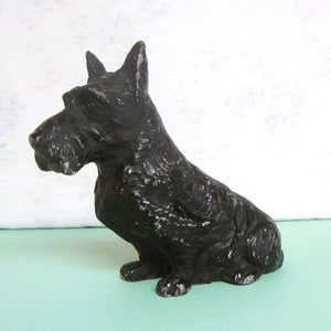 Painted Metal Scottie Dog 40s Black Scottish Terrier Figurine 4 Inches Cast Metal For A Dog Lover