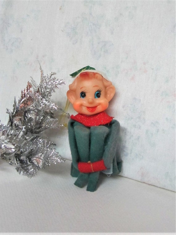 50s Green Knee Hugger Delta Elf Shelf Sitter Felt Pixie Elf | Etsy