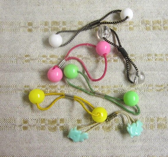 Goody Twin Bead Ponytailers Lot of 6 70s Elastic Ponytail  display picture 3
