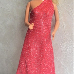 80s Superstar Barbie with Red Gown Vintage Barbie Red Glitter Dress 1986 Blonde Barbie Malaysia image 2