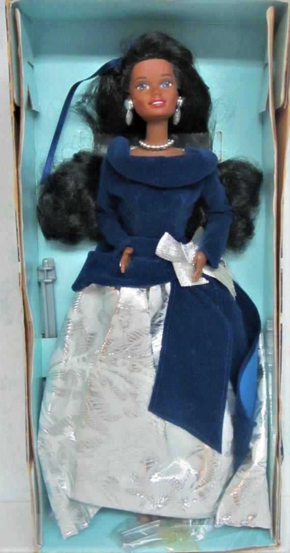 Avon Winter Velvet Barbie 1995 African American Barbie Special Edition Vintage Avon Barbie Etsy
