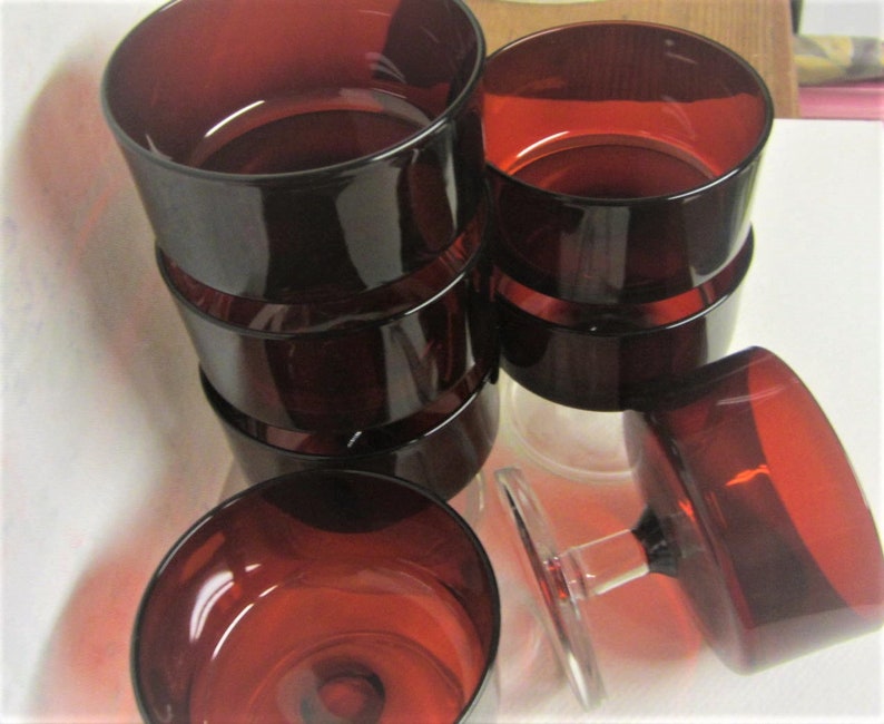 Luminarc Red Dessert Bowls Arcoroc France Luminarc Cavalier Etsy