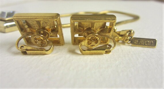 Avon Goldtone Jewelry Set Snake Chain & Earrings … - image 6