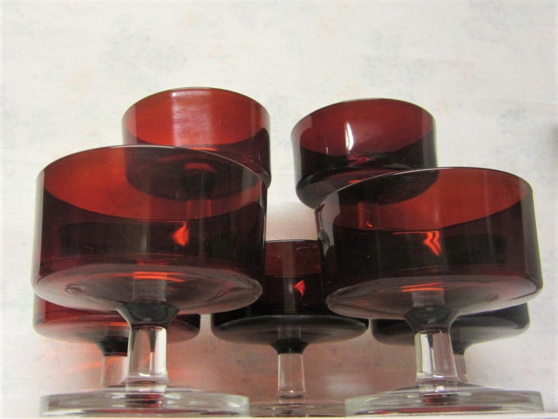 Luminarc Red Dessert Bowls Arcoroc France Luminarc Cavalier Etsy