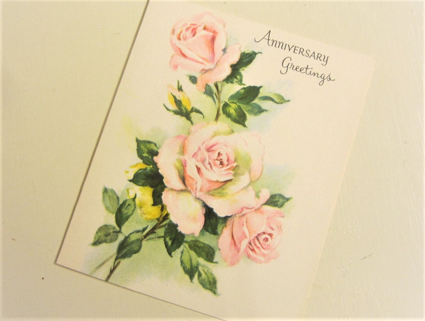 Vintage 70s Anniversary Card: Pink Roses Greeting (unsigned) - Etsy