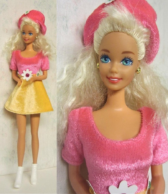 Barbie With Avenue 14363 Pink Dress & Beret - Etsy