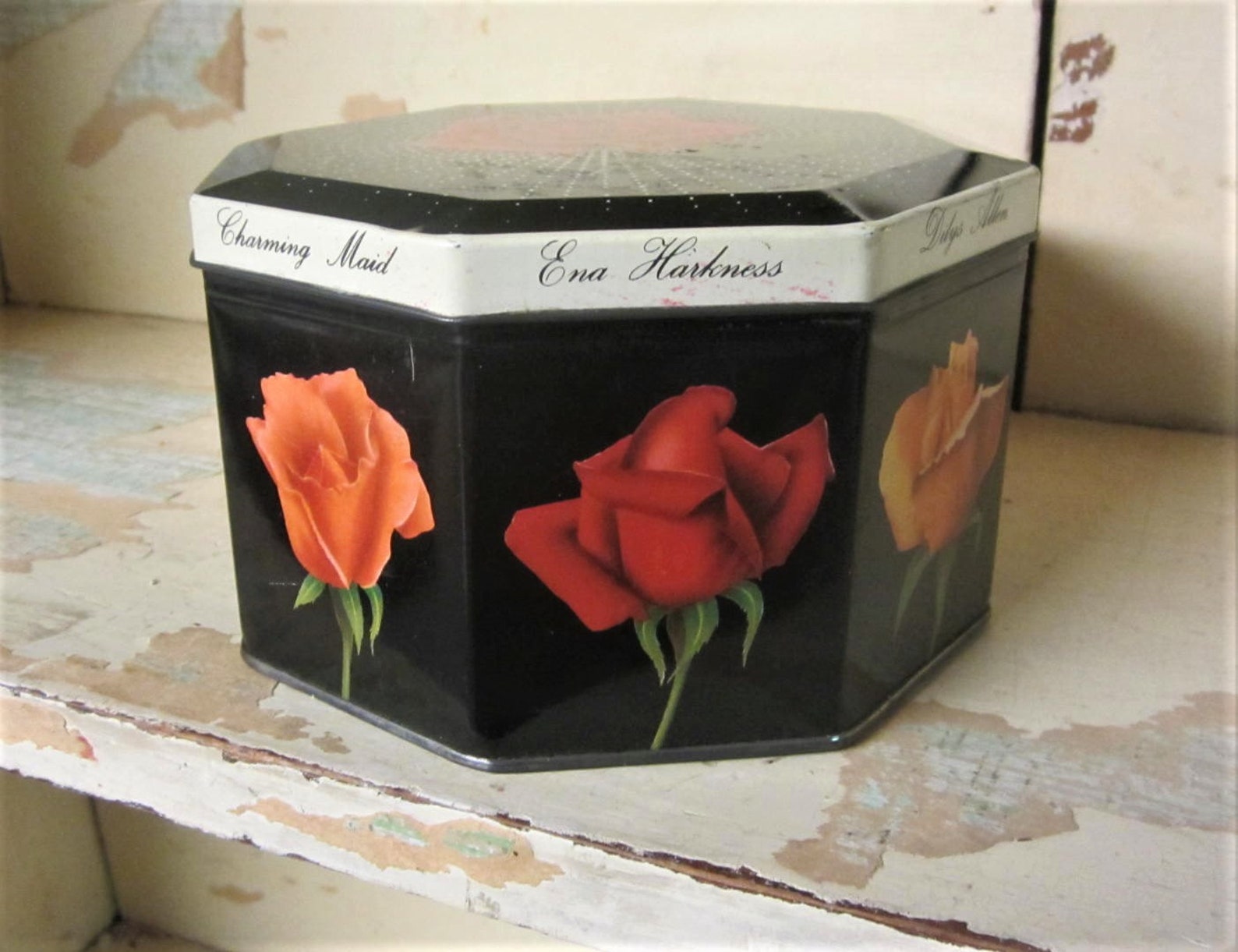 Carrs of Carlisle Tin Roses 60s Pretty Rose Tin Vintage Etsy