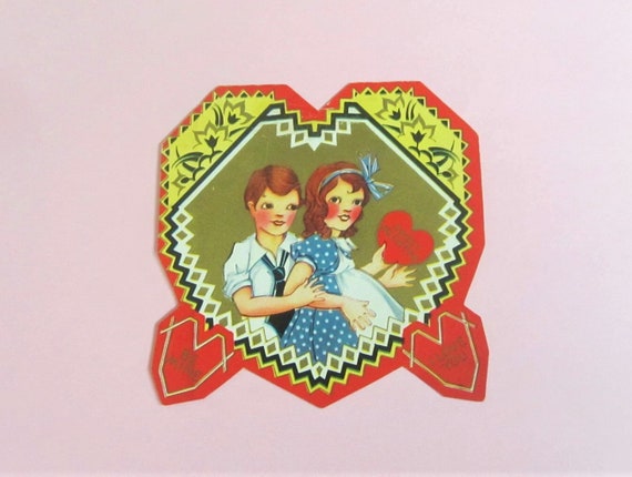 6 Vintage 1940s Valentines Day Cards with Folding or Moving Parts! Used &  Unused