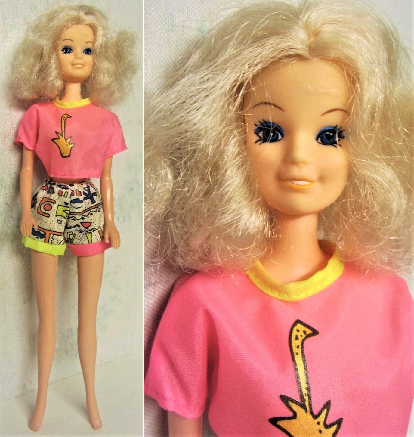 1987 Totsy Doll Blonde Sandi Totsy Shorts & Top Totsy Magic Smooth Moves 80s Barbie Clone Fashion Doll