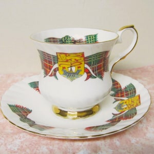 Tasse à thé en tartan élisabéthain du Nouveau-Brunswick, 1959, tartan Loomcrofters, Angleterre