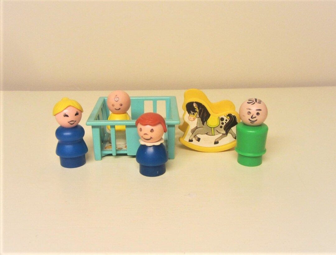Lot De Puériculture Vintage Fisher-Price 761 - Jaune - Neuf Dans Boîte (NRFB)