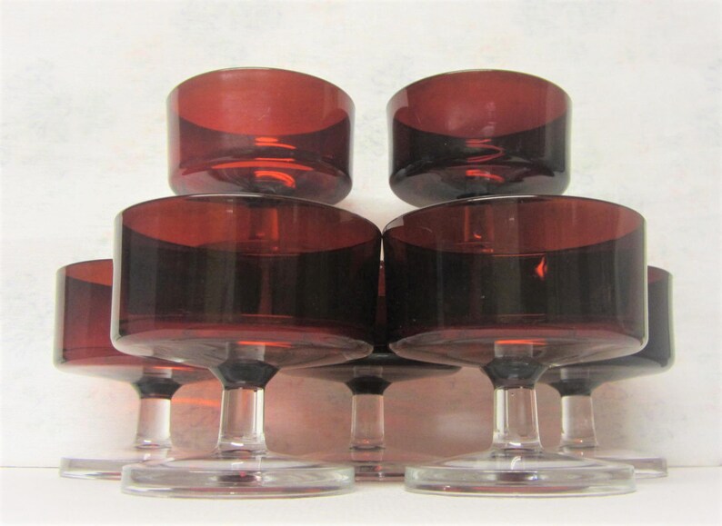 Luminarc Red Dessert Bowls Arcoroc France Luminarc Cavalier Etsy