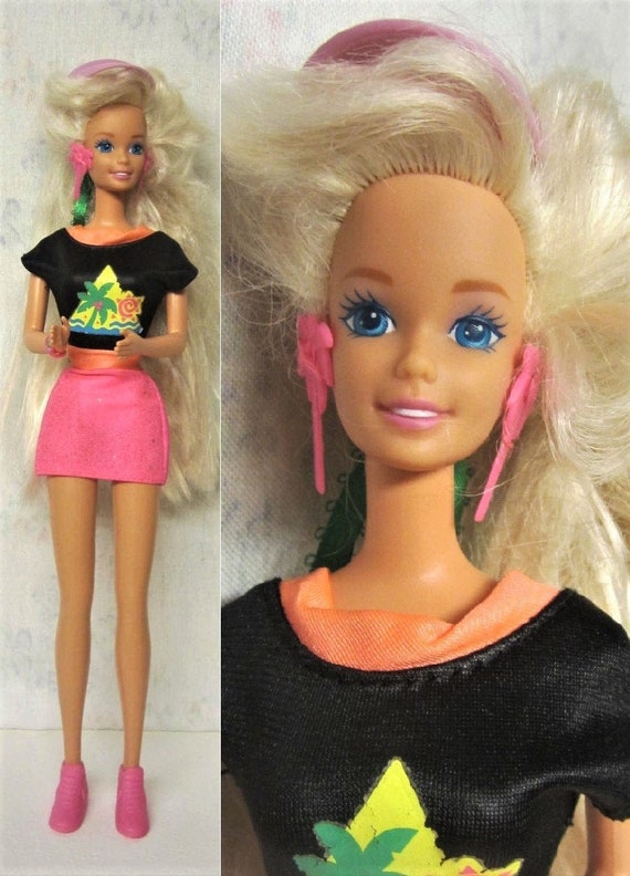 1993 Glitter Barbie 10965 with Original Dress 90s - Etsy België