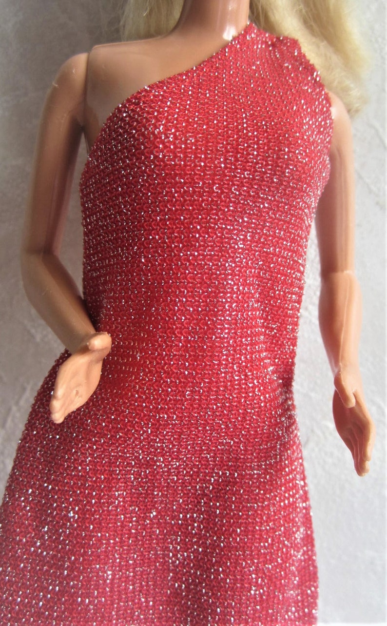 80s Superstar Barbie with Red Gown Vintage Barbie Red Glitter Dress 1986 Blonde Barbie Malaysia image 8