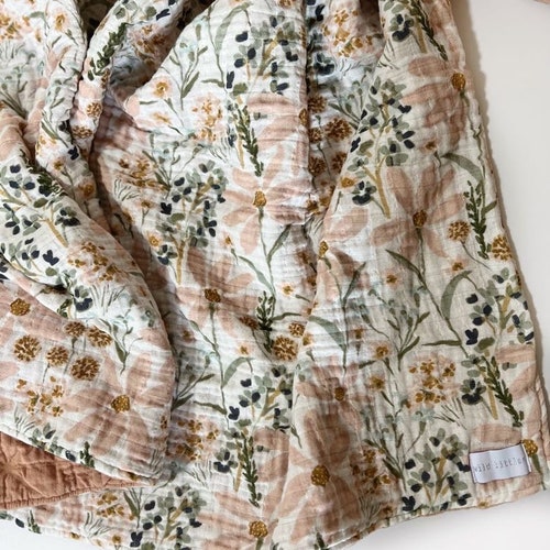 Daisy Floral Baby Blanket Muslin Gauze Quilt Blanket Muslin Etsy