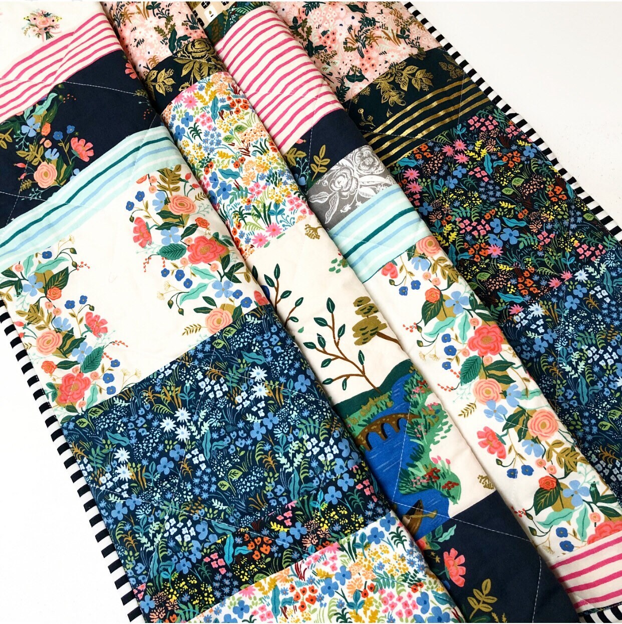 Modern Baby Girl Quilt Rifle Paper Co Fabric Handmade Crib Etsy