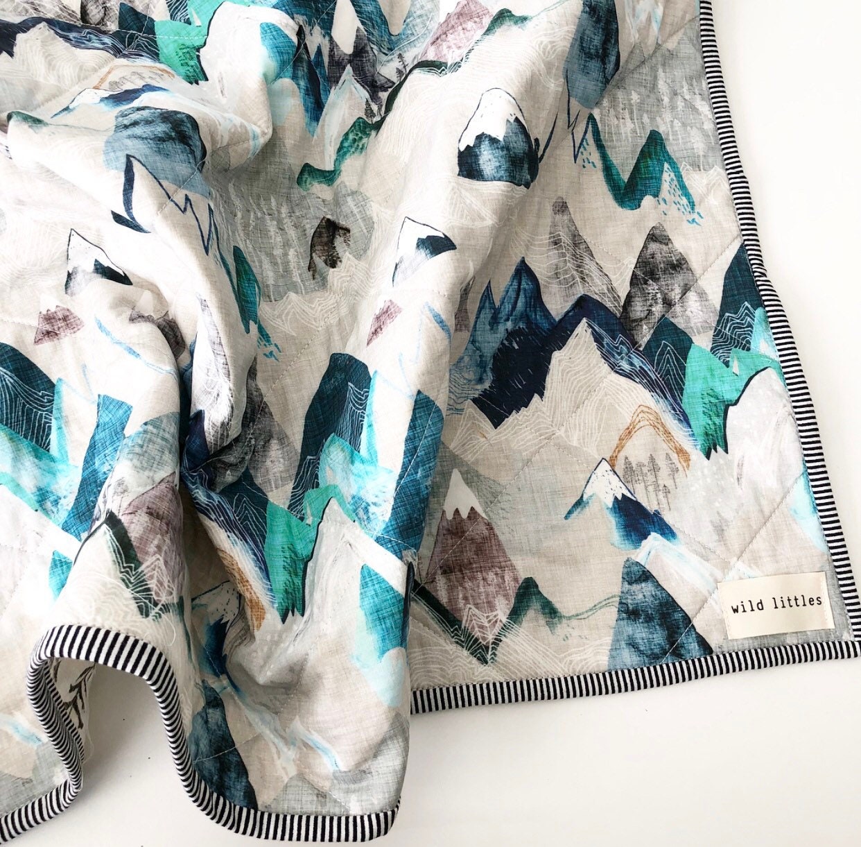 Woodland Modern Baby Quilt-Wholecloth Baby Boy Twin Quilt-Baby Quilt …