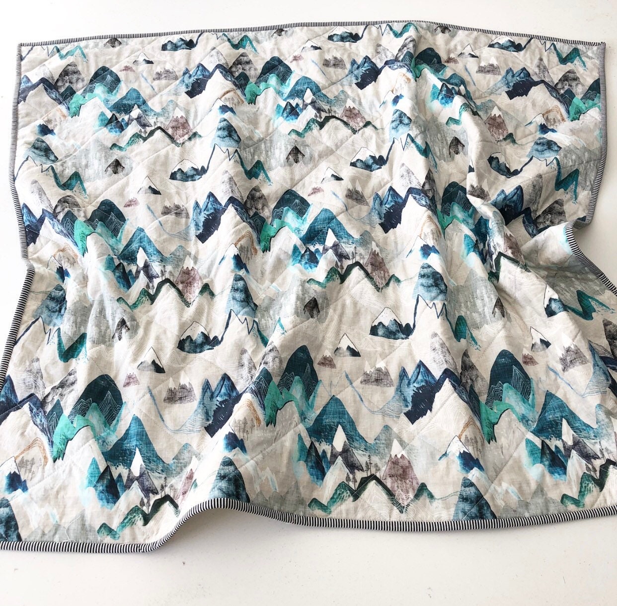 Woodland Modern Baby Quiltwholecloth Baby Boy Twin Quiltbaby Etsy