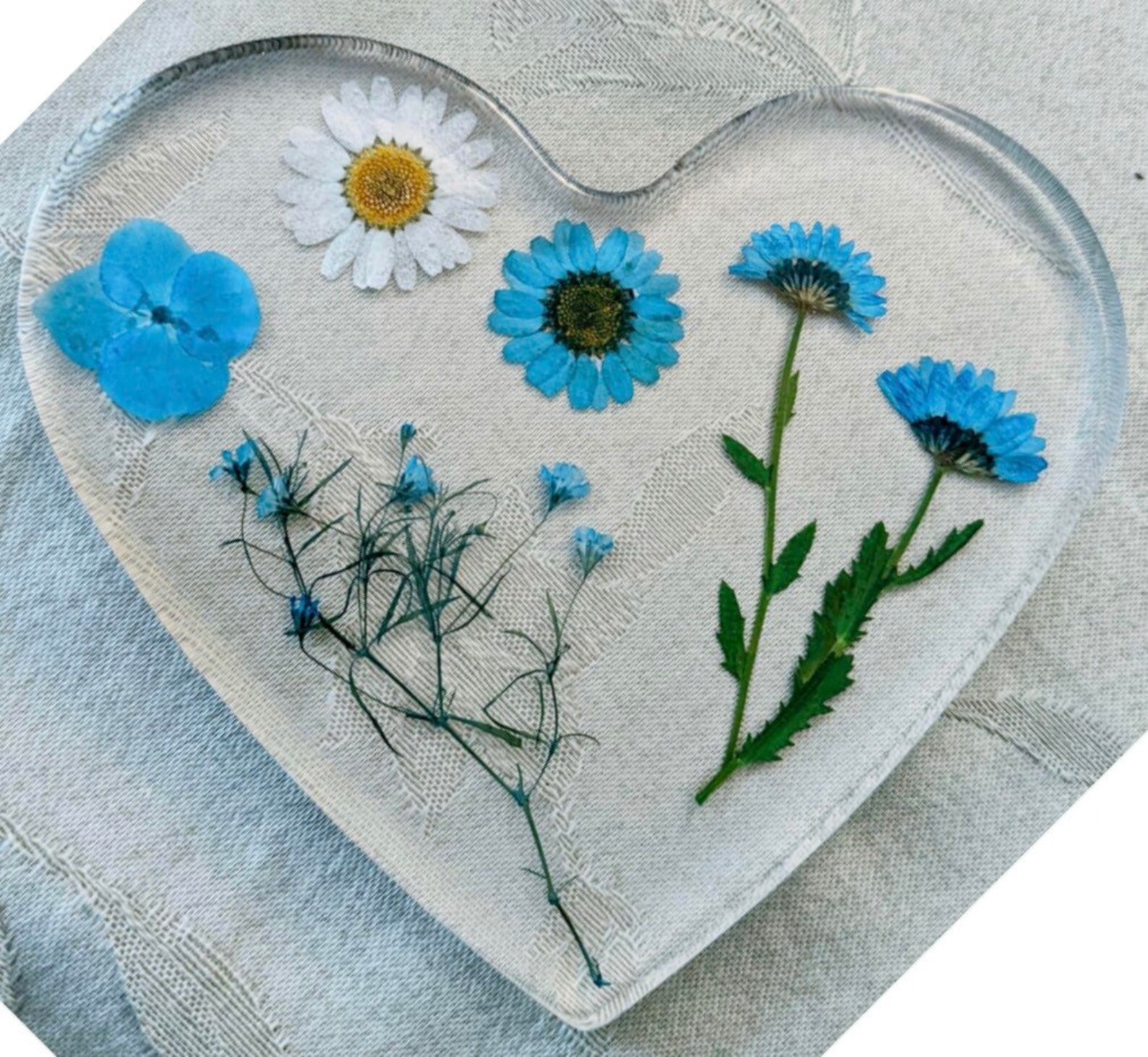 Custom Floral Resin Heart Etsy