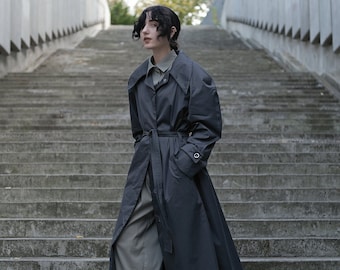KAMENETS GRAFITE POINTED Collar Trench