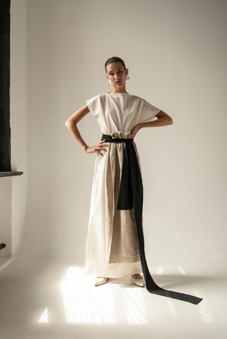 Motanka raw linen dress image 8