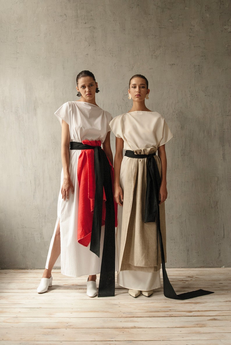 Motanka raw linen dress image 1