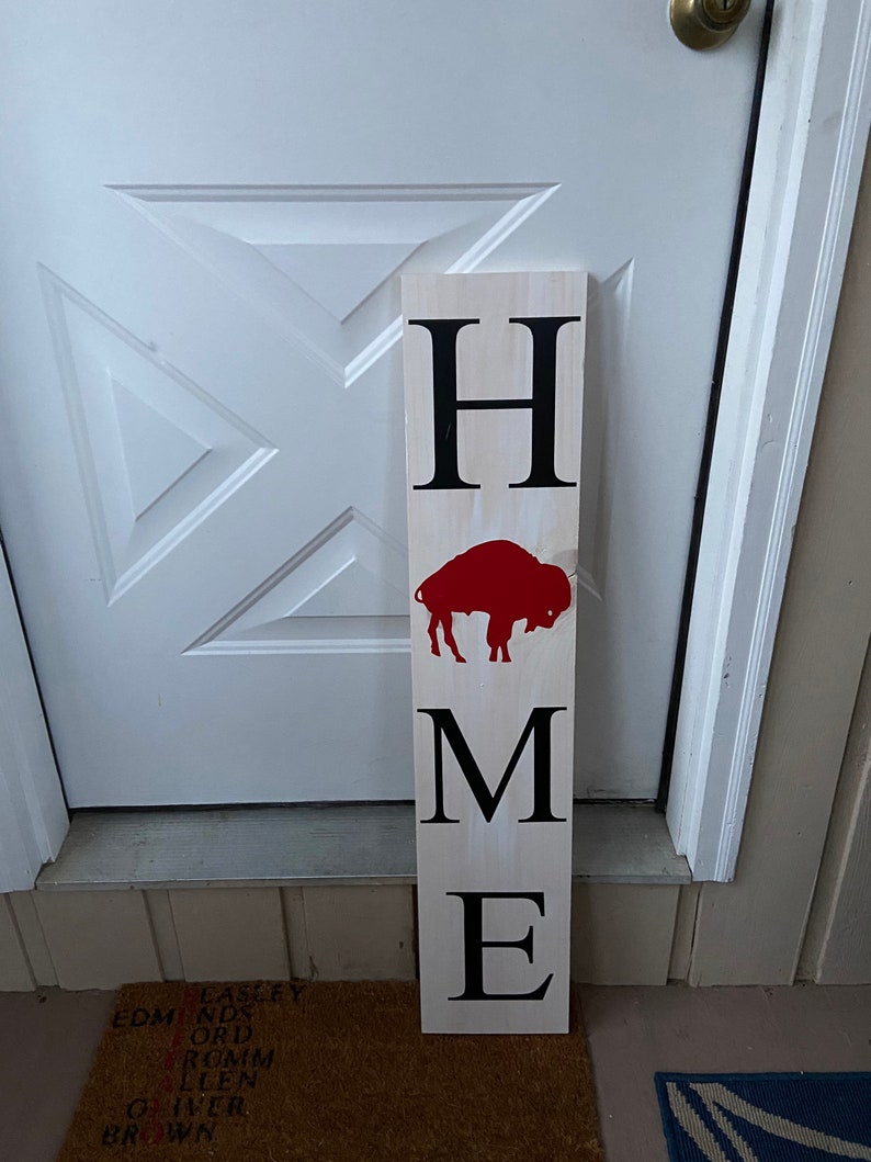 HOME Buffalo Bills Sign Porch Sign Home Sign Buffalo Bills Fan Football Sign NFL Sign Entryway Sign Home Decor Bills Mafia image 2