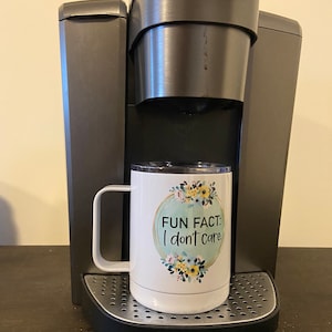 Fun Fact I Don’t Care Coffee Mug | Metal Coffee Mug | Travel Mug | 10Oz Mug | Coffee Cup | Adult Humor |