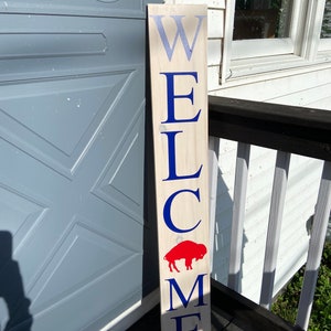 Throwback Logo Buffalo Bills Welcome Sign Buffalo Bills Sign Football Sign Buffalo Bills Mafia Welcome Sign Porch Sign image 3