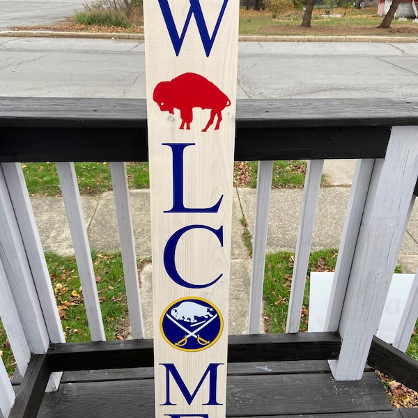 Buffalo Willkommensschild | Büffelsäbel | Büffelscheine | Buffalo Fan | Veranda Schild | Hockey | Fußball | Buffalo Sabres Willkommensschild | Buffalo