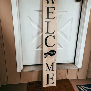 Welcome Buffalo Bills Sign Buffalo Bills Porch Sign Front Porch Sign Football Sign Welcome SIgn Housewarming Gift NFL Buff image 3